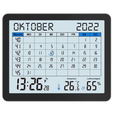 купити Годинники настільні Technoline Годинник-календар настільний Technoline WT2600 Black (WT2600)