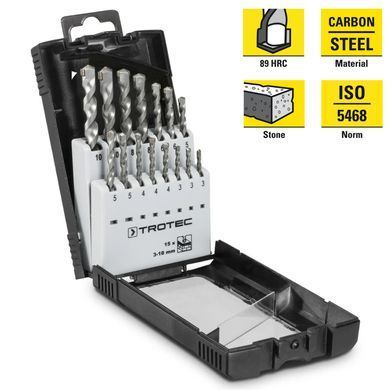 Набір свердел по каменю Trotec 15 pieces Stone Drill Set (6200001151)