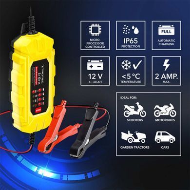 Зарядний пристрій для автомобільного акумулятора Trotec PBCS 2A, 12V, 4-60Ah (4675000001)