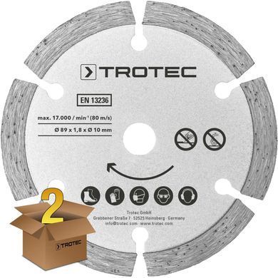 Диск отрезной алмазный Trotec 2 Diamond 89х10х1,8 (2 шт) (6215001302)