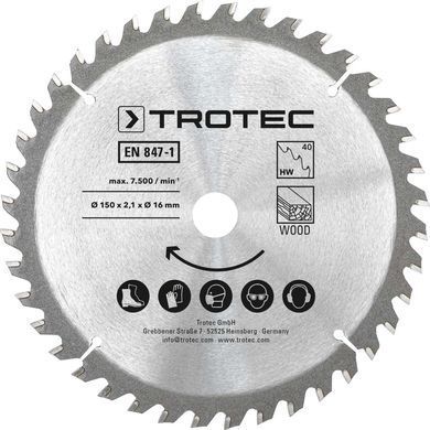 Диск пильный Trotec 150х16х2,1 HW40 Wood (3 шт) (6215001321)