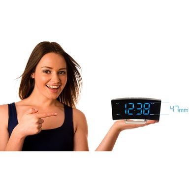 купить Часы настольные Technoline Часы настольные с радио Technoline WT460 Blue LED Black/Silver (WT460 blaue LED)
