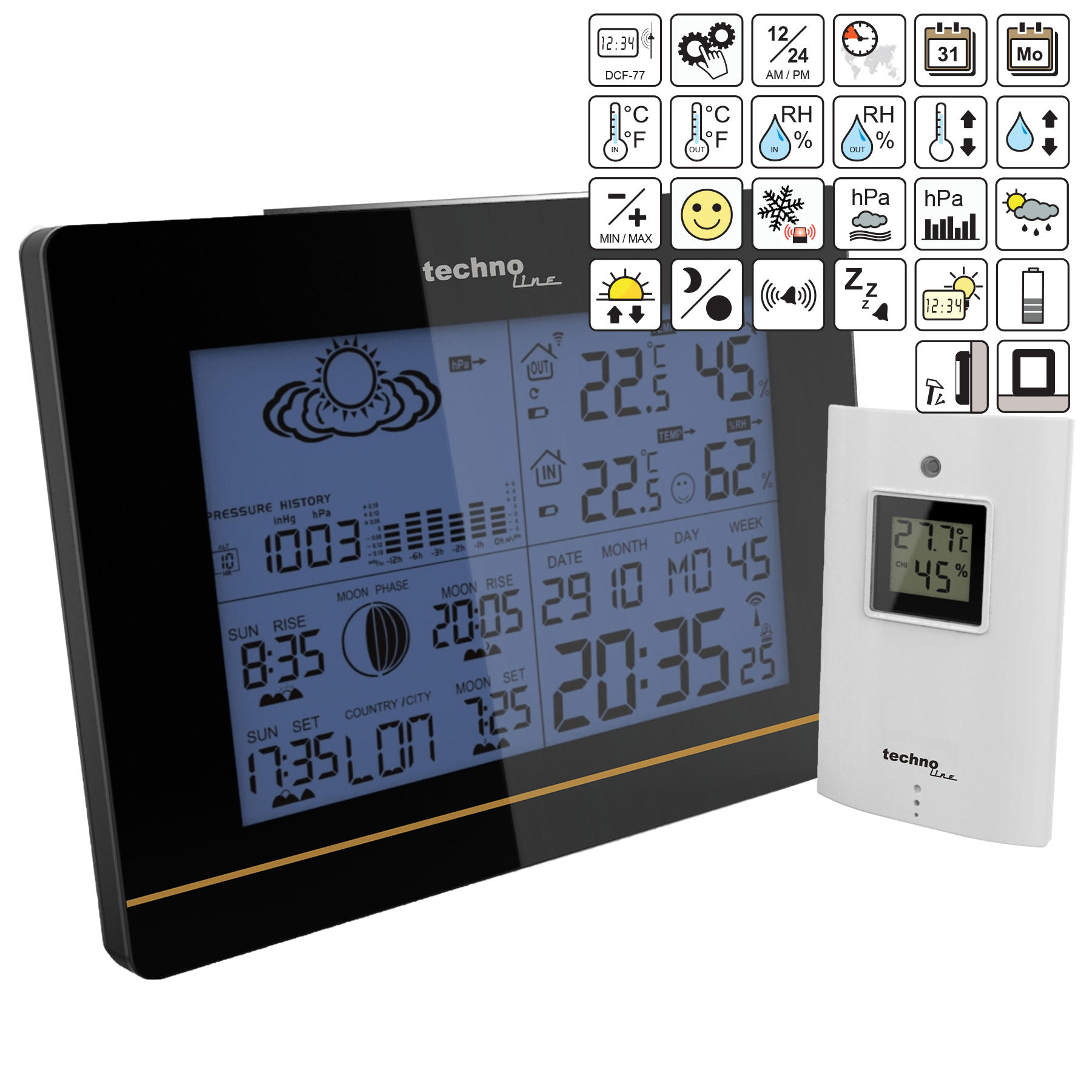 Метеостанція Technoline WS6750 Black (WS6750) — фото 3