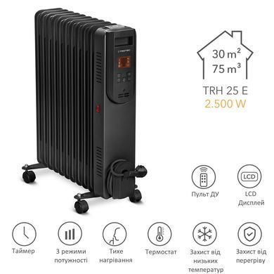 Обогреватель масляный Trotec TRH 25 E 2500W Black (1410000720)
