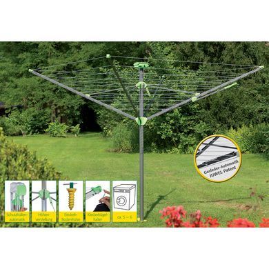 Сушарка для білизни вулична Juwel NovaPlus Evolution Lift Green (30097)