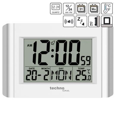 Годинник настільний Technoline WS8002 White (WS8002)