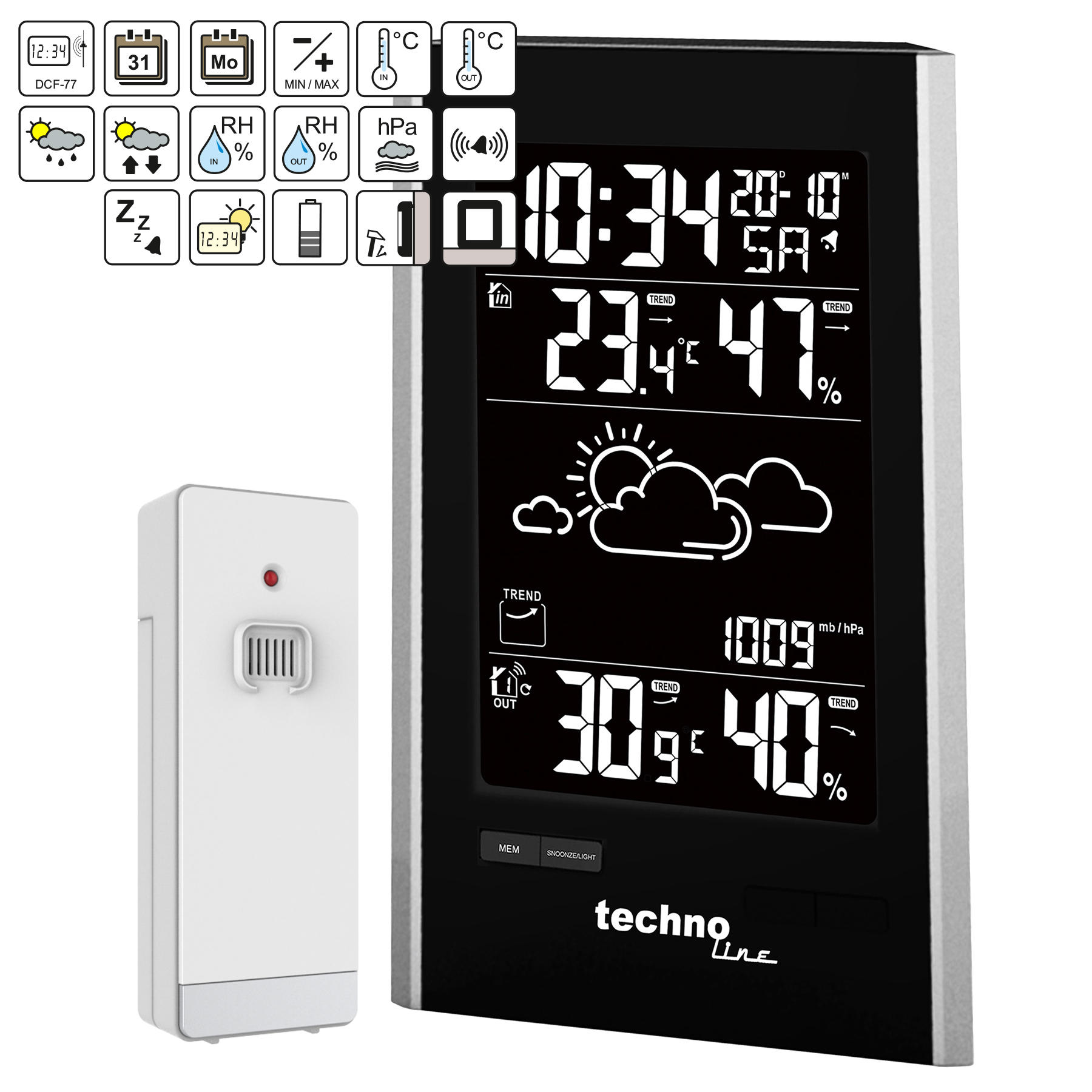Метеостанція Technoline WS9060 Black/Silver (WS9060) — фото 9