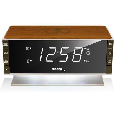 купити Годинники настільні Technoline Годинник настільний з радіо Technoline WT487 Wireless Mobile Charging White/Brown (WT487)