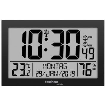 купить Часы настольные Technoline Часы настенные Technoline WS8016 Black (WS8016 schwarz)