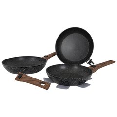 Набір сковорідок Gimex Frying Pan Set 3 предмети Black (6979264)