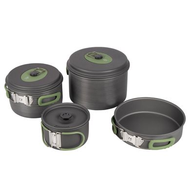 Набор посуды Bo-Camp Explorer 4 Pieces Hard Anodized Grey/Green (2200244)