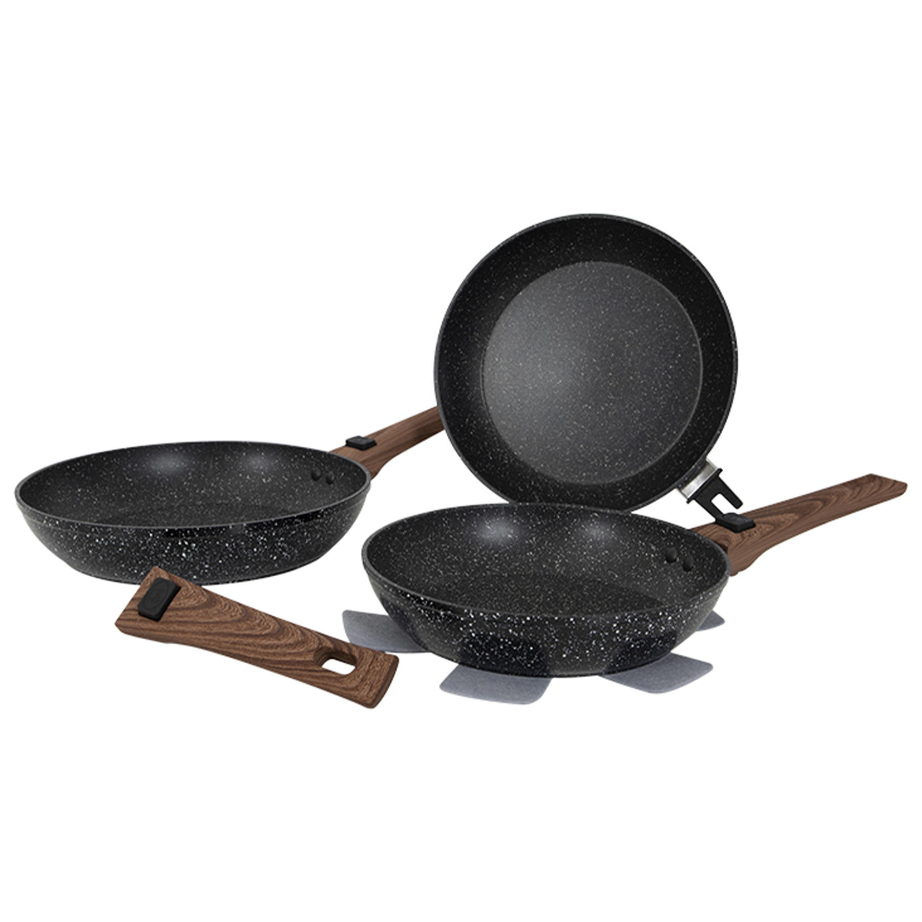 Gimex Набір сковорідок Gimex Frying Pan Set 3 предмети Black (6979264)