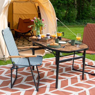 купить Столы раскладные для пикника Bo-Camp Стол Bo-Camp Woodbine Oval 100x70 cm Black/Wood look (1404185)