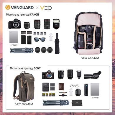 купити Рюкзаки для фототехніки Vanguard Рюкзак Vanguard VEO GO 42M Khaki-Green (VEO GO 42M KG)