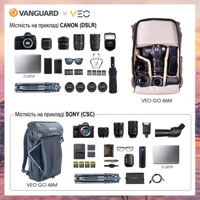 купити Рюкзаки для фототехніки Vanguard Рюкзак Vanguard VEO GO 46M Black (VEO GO 46M BK)