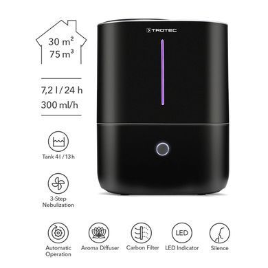 Увлажнитель воздуха ультразвуковой Trotec B 2 E Black (1160000051)