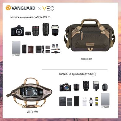 купить Сумки для фототехники Vanguard Сумка Vanguard VEO GO 25M Khaki-Green (VEO GO 25M KG)
