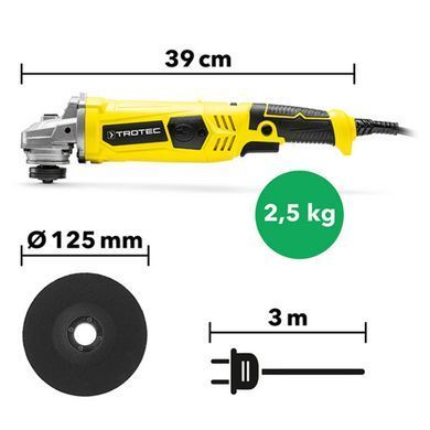 Угловая шлифмашина Trotec PAGS 11-125 + кейс (4440000006)