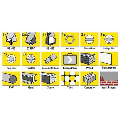 Набір біт і свердел Trotec 49 pieces Hexagon Shank Drill and Bit Set (6200001160)