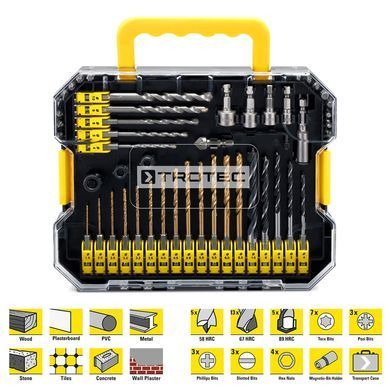 Набір біт і свердел Trotec 49 pieces Hexagon Shank Drill and Bit Set (6200001160)